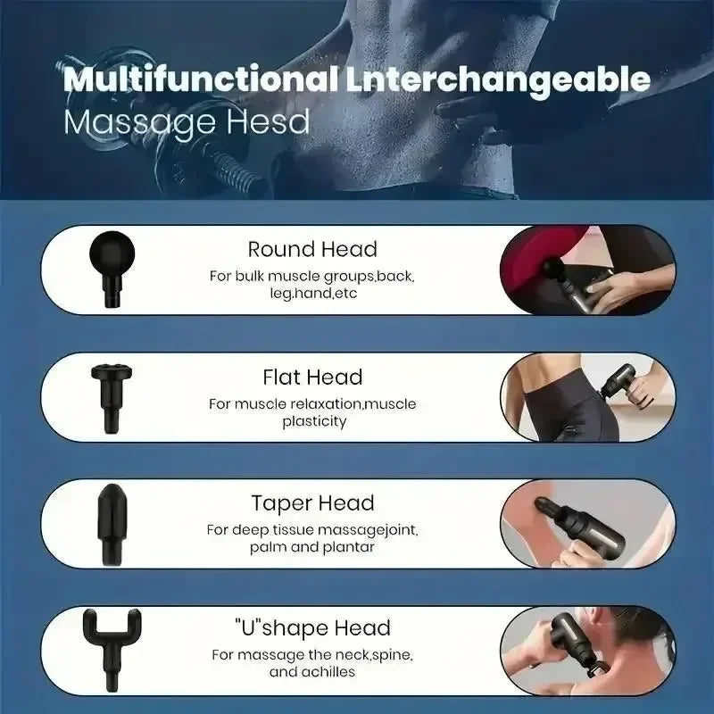 USB Mini Massage Gun Fascia Machine Muscle Relaxation Vibrating Gun Rod