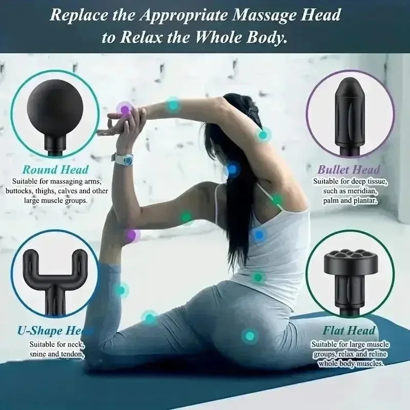 USB Mini Massage Gun Fascia Machine Muscle Relaxation Vibrating Gun Rod