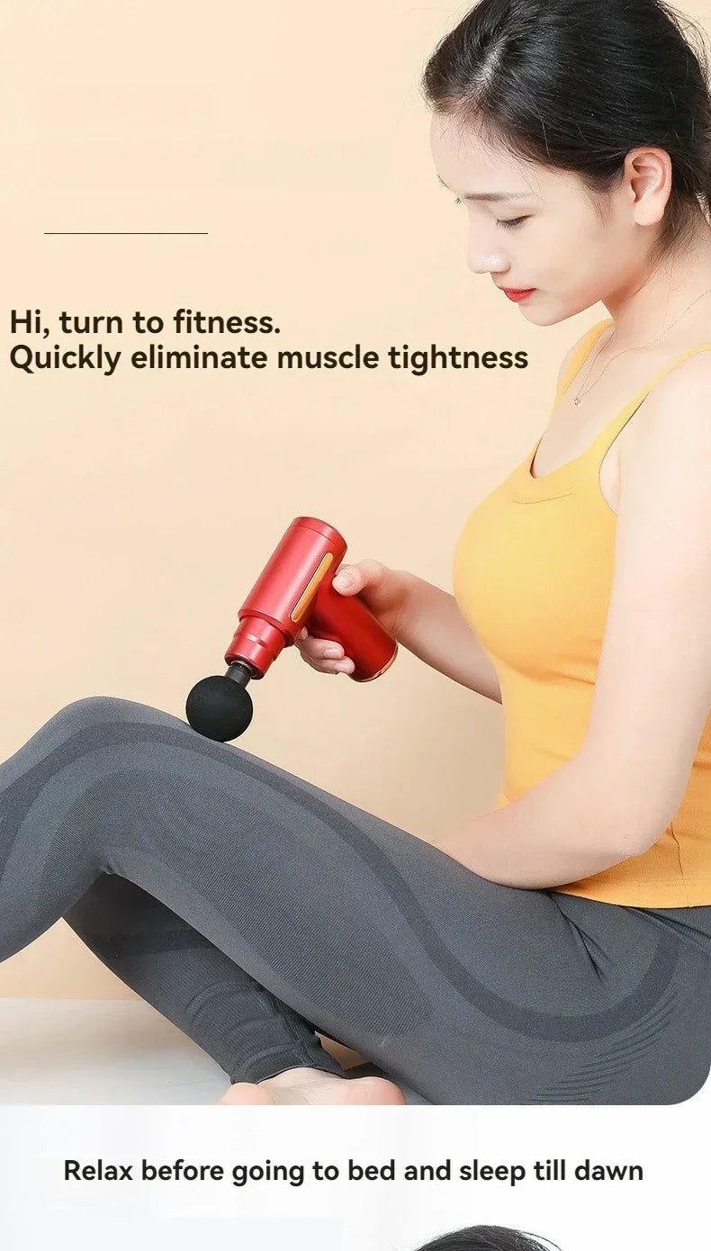 USB Mini Massage Gun Fascia Machine Muscle Relaxation Vibrating Gun Rod