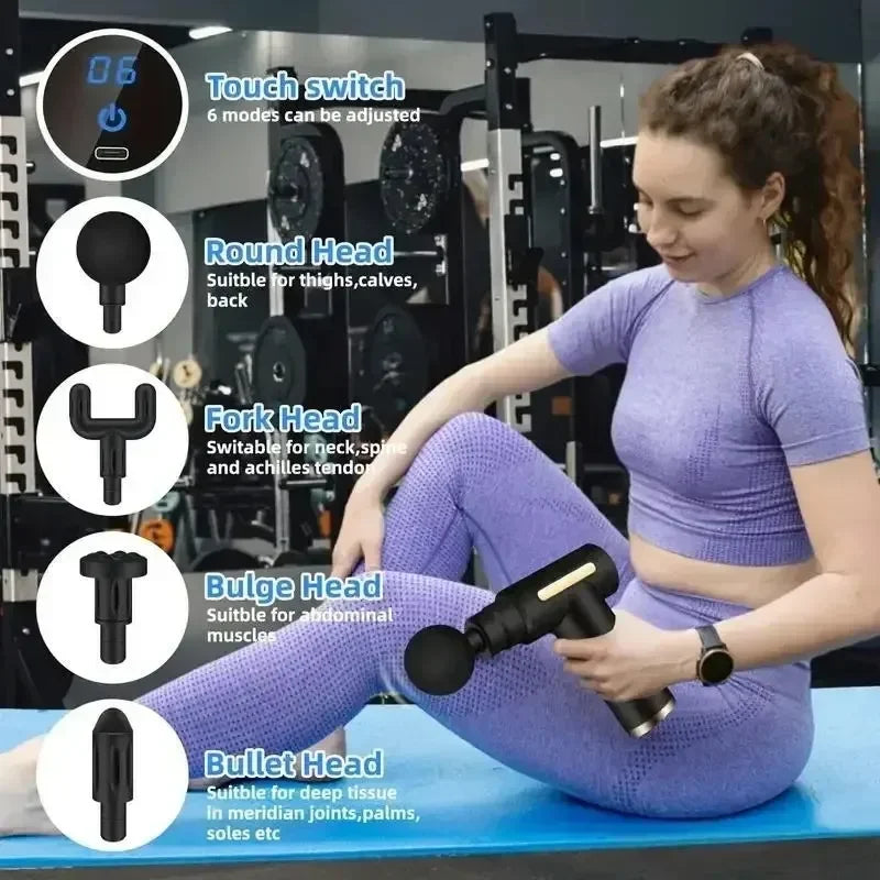 USB Mini Massage Gun Fascia Machine Muscle Relaxation Vibrating Gun Rod