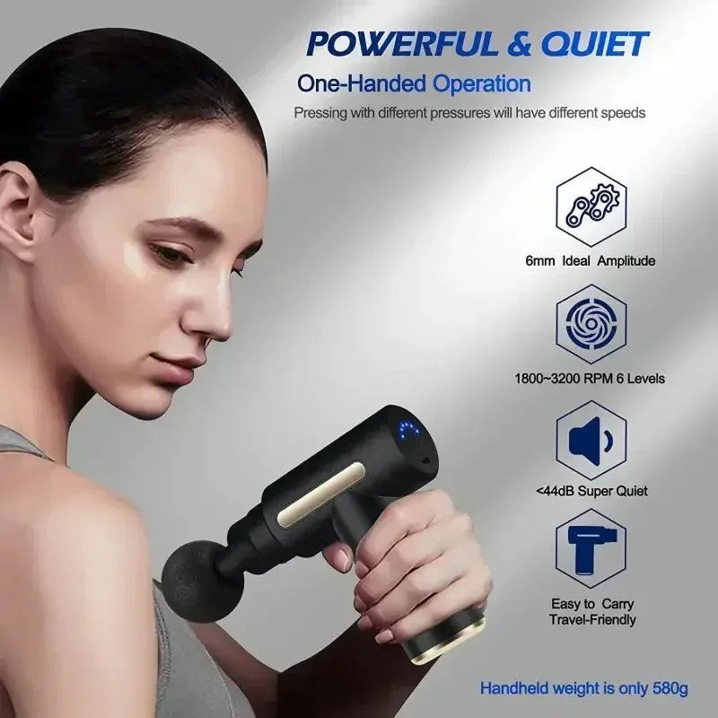 USB Mini Massage Gun Fascia Machine Muscle Relaxation Vibrating Gun Rod