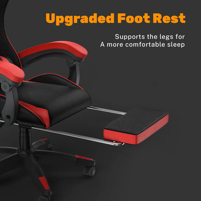 Gaming Chair with Footrest Gamer Chairs Ergonomic with Lumbar Cushion