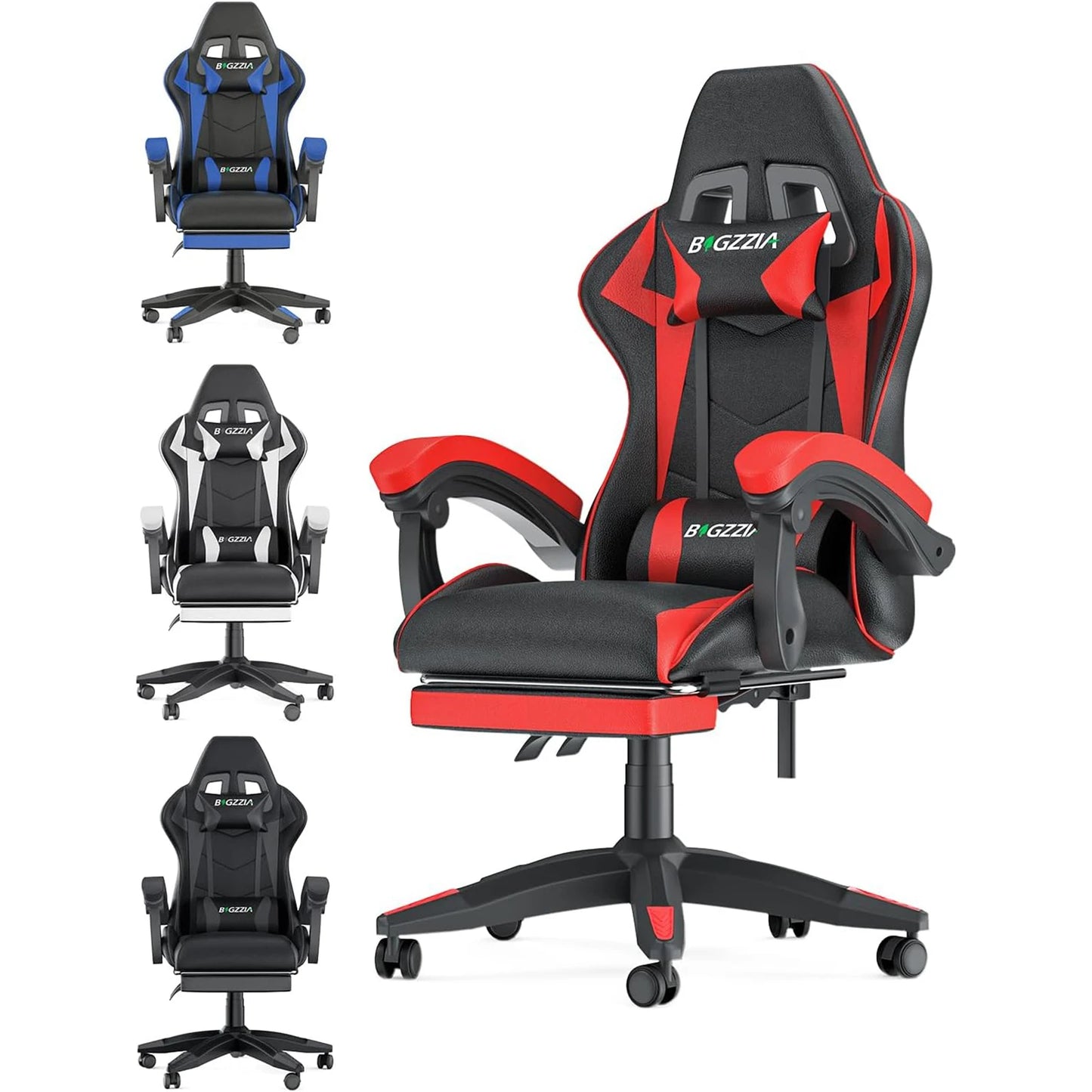 Gaming Chair with Footrest Gamer Chairs Ergonomic with Lumbar Cushion