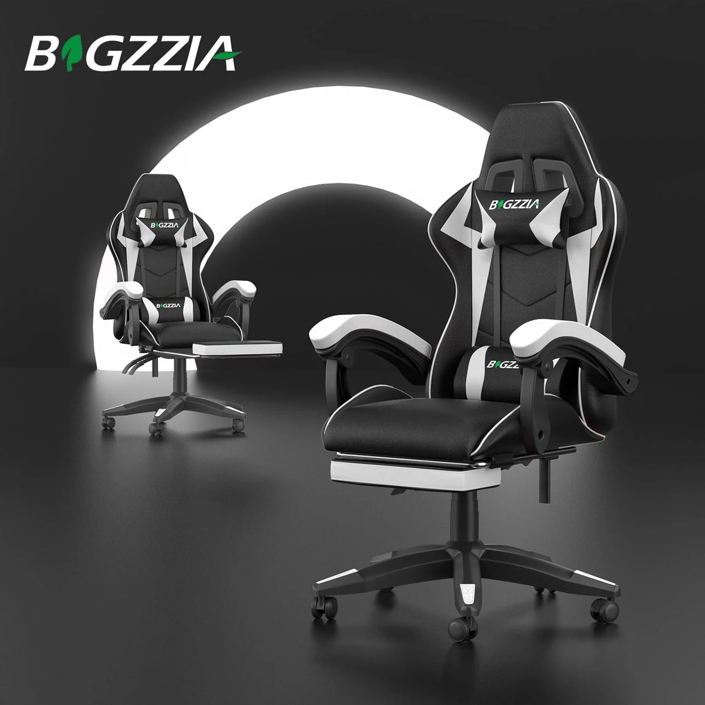 Gaming Chair with Footrest Gamer Chairs Ergonomic with Lumbar Cushion