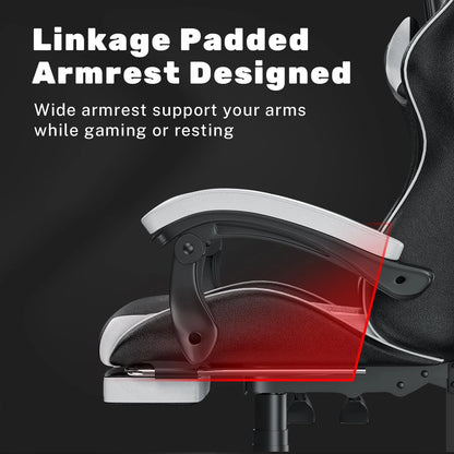 Gaming Chair with Footrest Gamer Chairs Ergonomic with Lumbar Cushion