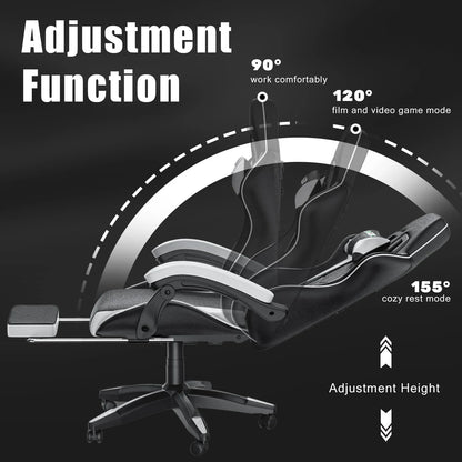 Gaming Chair with Footrest Gamer Chairs Ergonomic with Lumbar Cushion