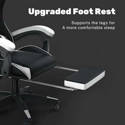 Gaming Chair with Footrest Gamer Chairs Ergonomic with Lumbar Cushion